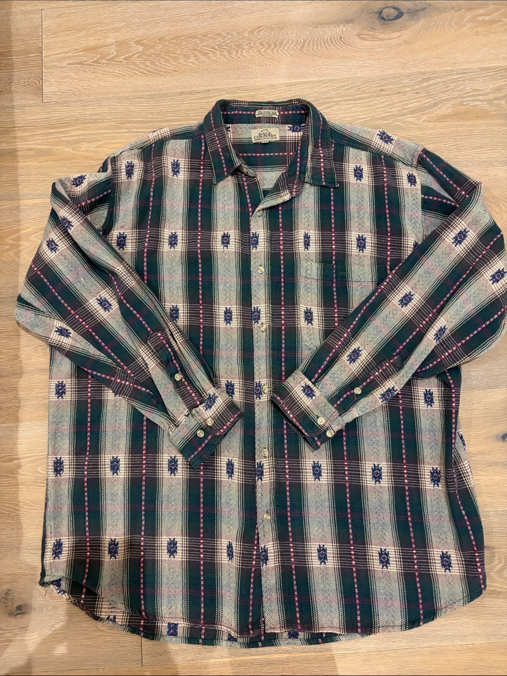 Casual Plaid Button-Down Shirt in Green by Sundance